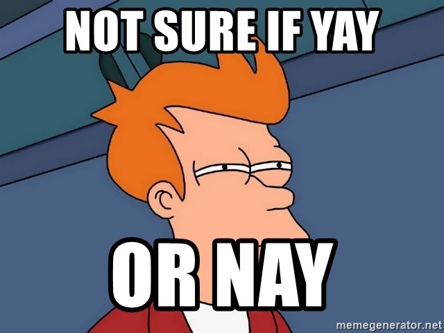 Not sure if Yay or nay - Futurama Fry | Meme Generator