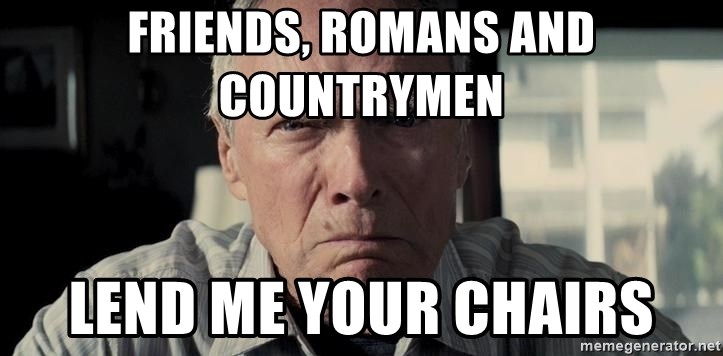 Racist Clint Eastwood - friends, romans and countrymen lend me your chairs