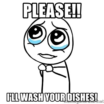 pleaseguy  - Please!! I'll wash your dishes!