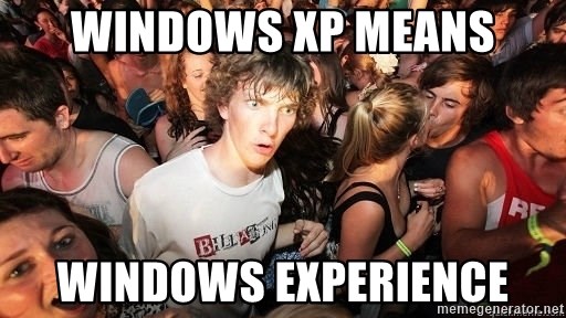 Sudden Realization Ralph - WINDOWS XP means WINDOWS EXpERIENCE