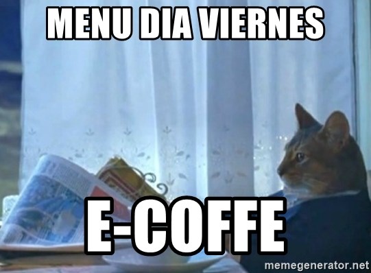 newspaper cat realization - menu dia viernes e-coffe