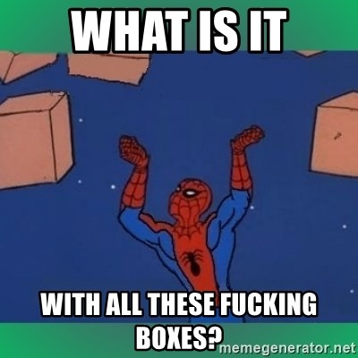 60's spiderman - WHAT IS IT WITH ALL THESE FUCKING BOXES?