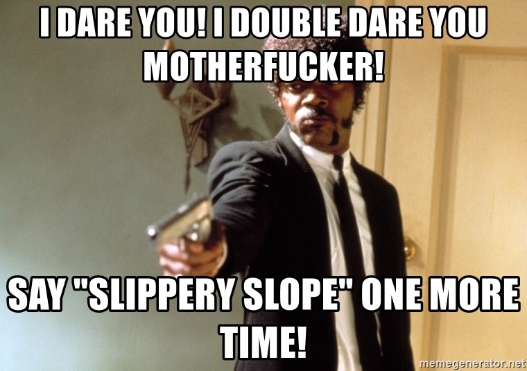 Samuel L Jackson - i DARE YOU! i DOUBLE DARE YOU MOTHERFUCKER! SAY "sLIPPERY SLOPE" ONE MORE TIME!