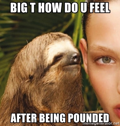 The Rape Sloth - Big t how do u feel  After being pounded