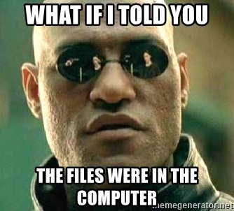 What if I told you / Matrix Morpheus - What if I told you the files were in the computer
