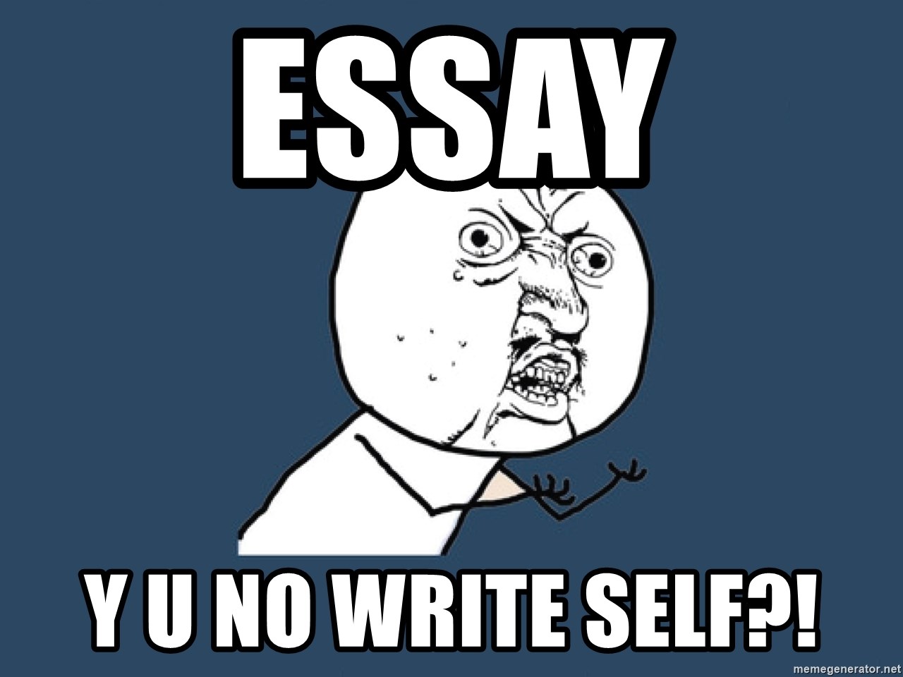 Y U No - Essay y u no write self?!