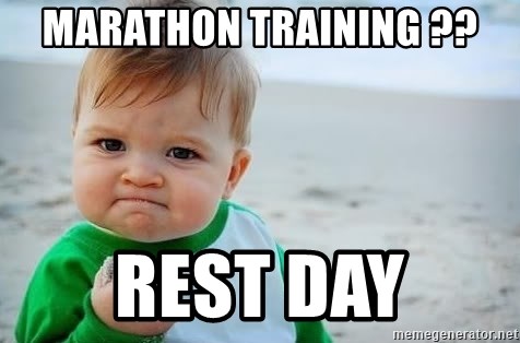 fist pump baby - Marathon Training ?? Rest day