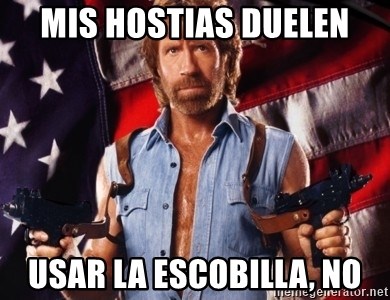 Chuck Norris  - Mis hostias duelen usar la escobilla, no