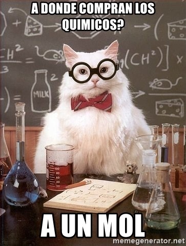 Chemistry Cat - a donde compran los quimicos? a un mol
