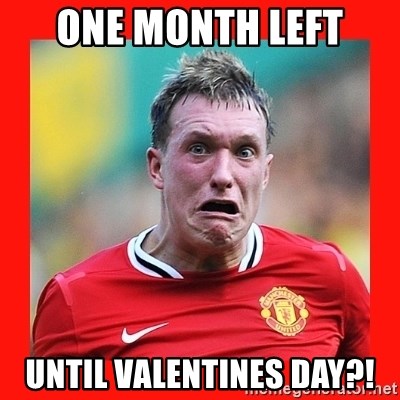 Phil Jones Scared Face - One month left  until Valentines Day?!