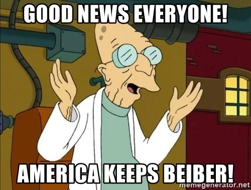 Futurama professor good news  - Good news everyone! America Keeps Beiber!