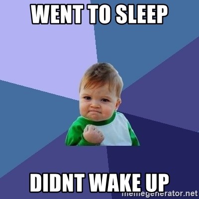 Success Kid - went to sleep didnt wake up