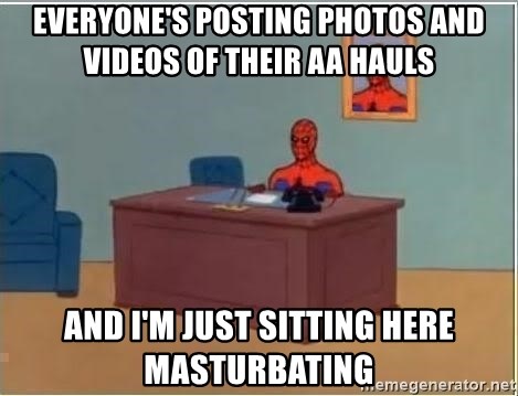 Spiderman Desk - Everyone's posting photos and videos of their AA hauls and I'm just sitting here masturbating