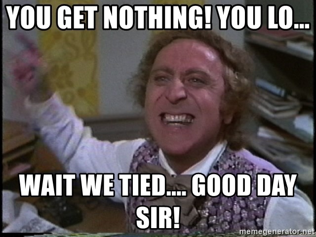 Willy Wonka The Tea Party Explainer - YOU GET NOTHING! YOU LO... Wait we tied.... GOOD DAY SIR!
