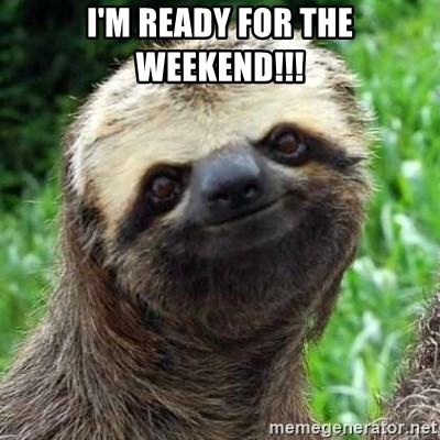 I'm ready for the weekend!!! - Sarcastic Sloth | Meme Generator