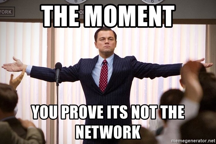 THE MOMENT YOU PROVE ITS NOT THE NETWORK - Dicaprio Wolf of Wall Street |  Meme Generator
