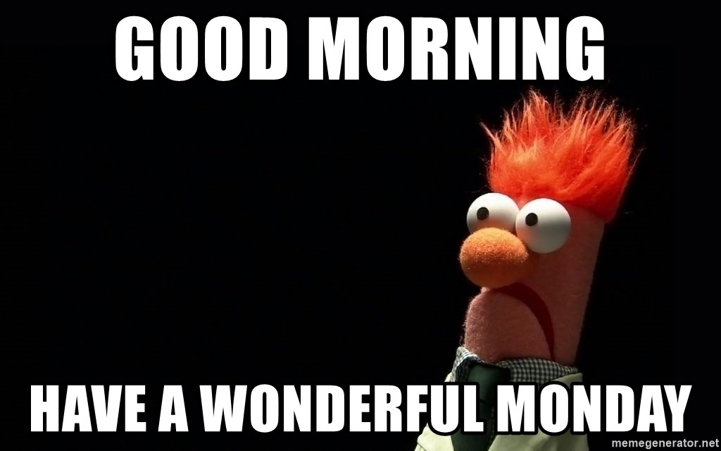 Good Morning Have a wonderful Monday - Beaker | Meme Generator