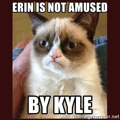 Tard the Grumpy Cat - erin is not amused by kyle