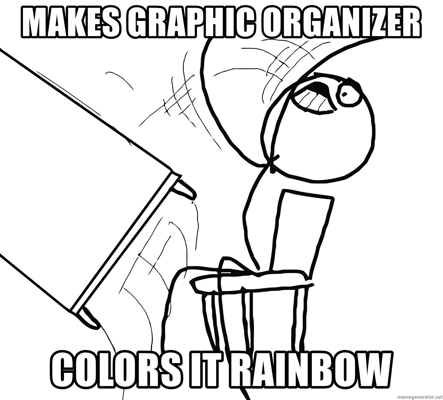 Makes Graphic Organizer Colors It Rainbow Desk Flip Rage Guy