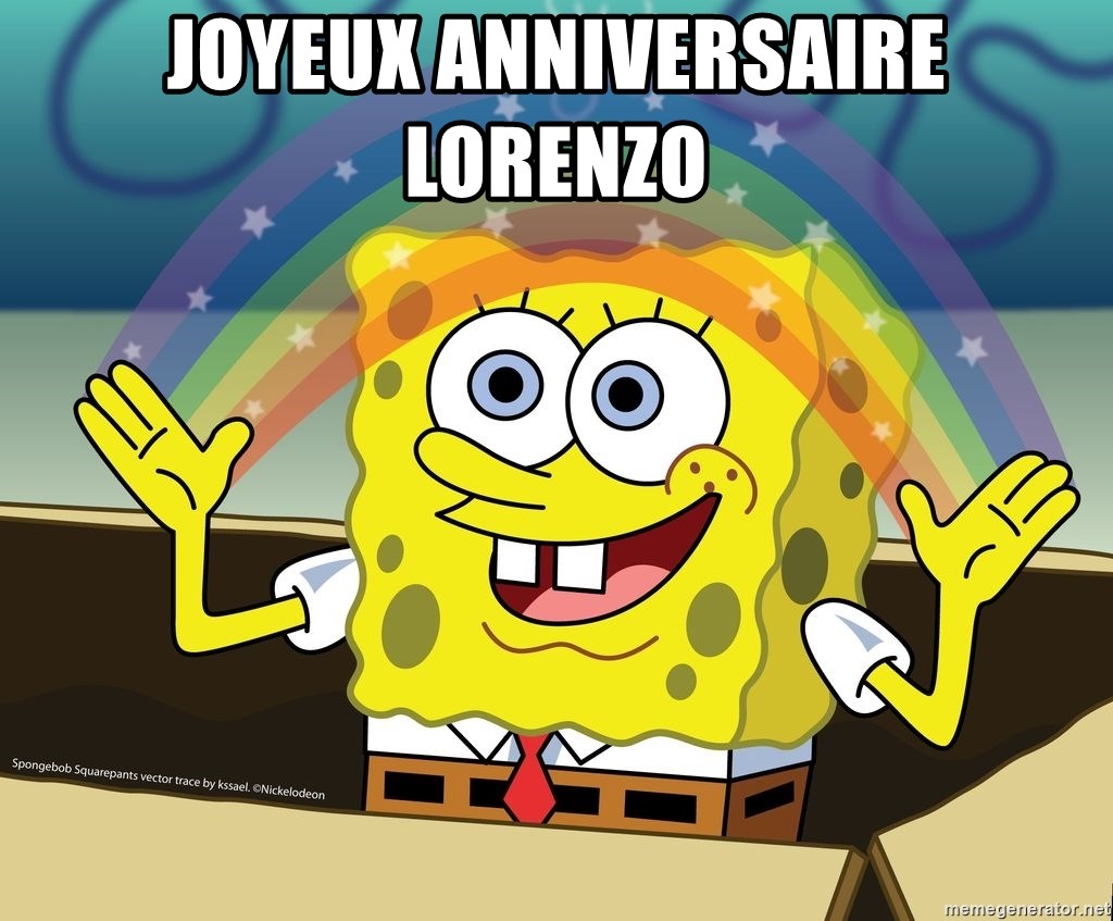 spongebob rainbow - Joyeux Anniversaire Lorenzo