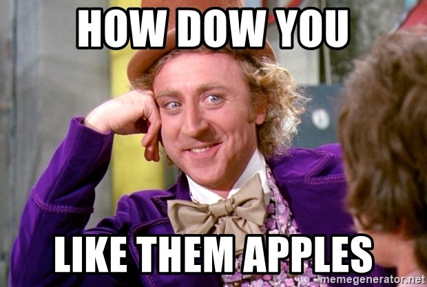How Dow You Like Them Apples Willy Wonka Meme Generator