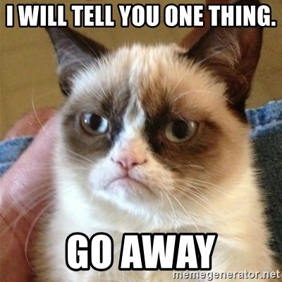 Grumpy Cat  - I will tell you one thing. Go away