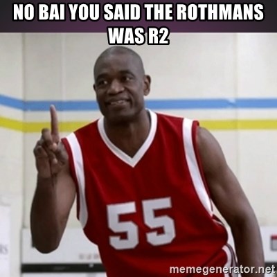 Not in my house Mutombo - No Bai you said the rothmans was R2
