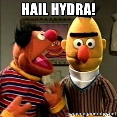 Bert & Ernie Ermahgerd - Hail hydra!