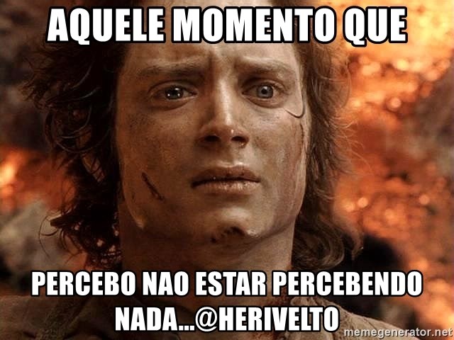 Frodo  - AQUELE MOMENTO QUE PERCEBO Nao ESTAR PERCEBENDO NADA...@HERIVELTO
