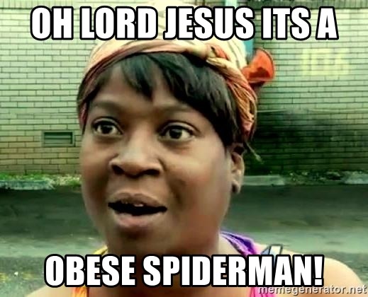 oh lord jesus it's a fire! - oh lord jesus its a  obese spiderman!