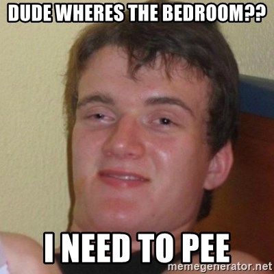 Really Stoned Guy - Dude wheres The bedroom?? I need to pee