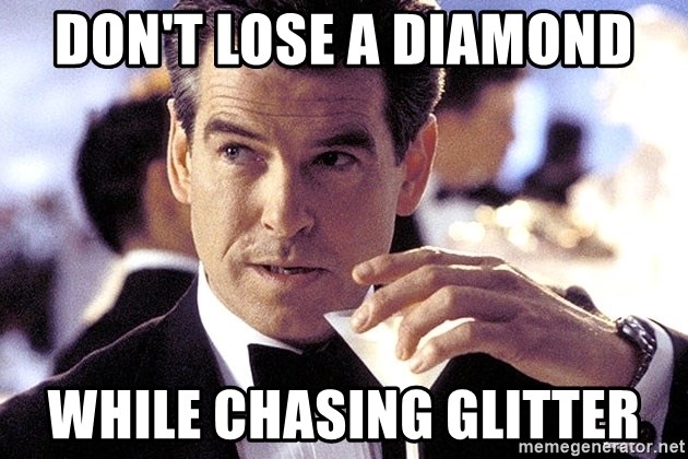 James Bond Martini  - don't lose a diamond while chasing glitter