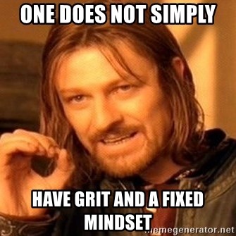 One Does Not Simply - One does not simply  Have grit and a fixed mindset