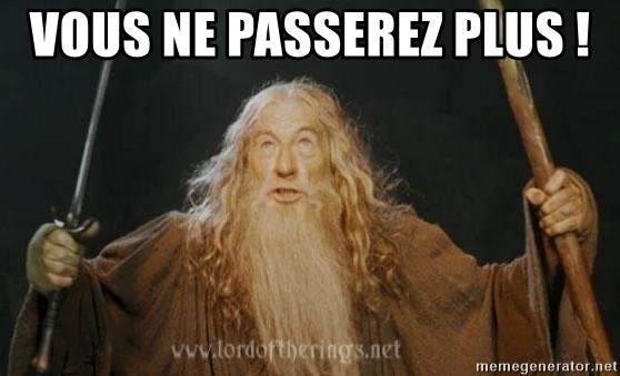 You shall not pass - Vous ne passerez plus !