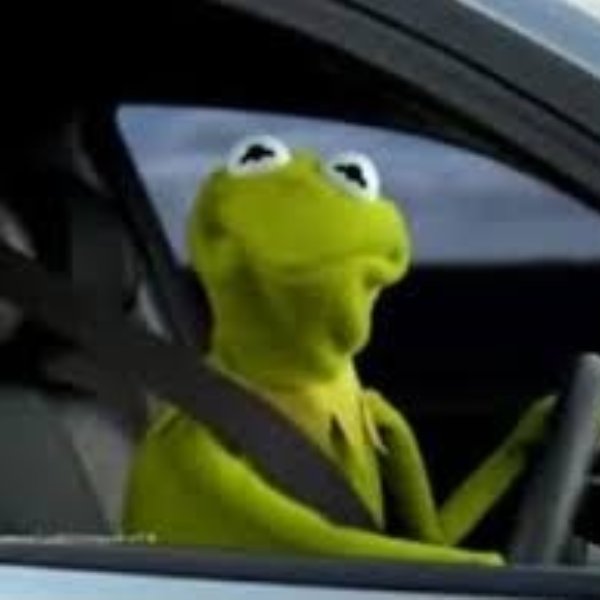 kermit the frog in car meme template
