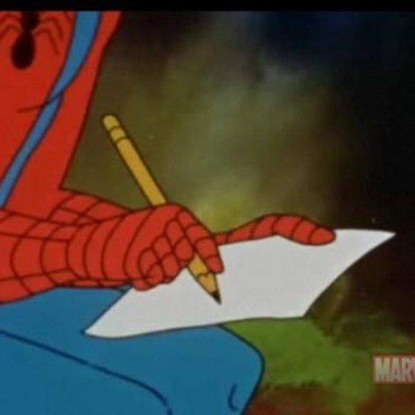 Writing Spiderman meme template