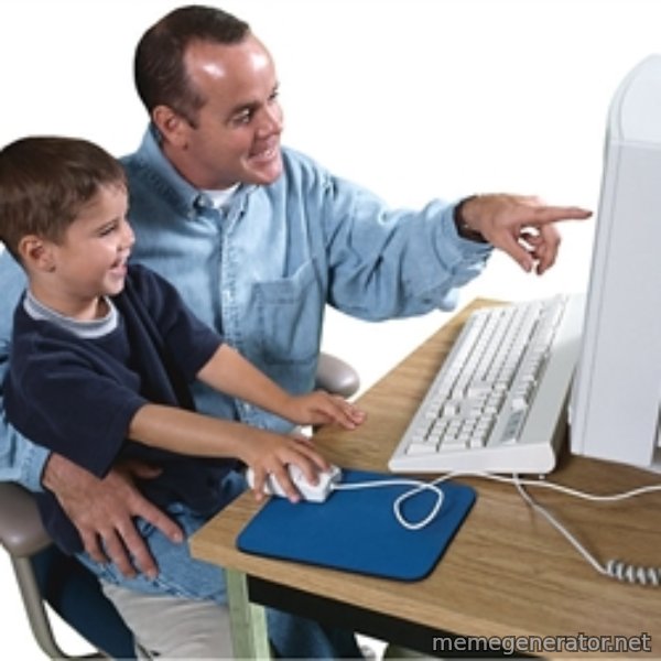 Computer dad meme template