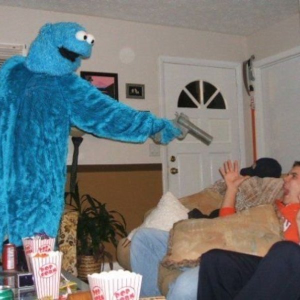 Bad Ass Cookie Monster meme template