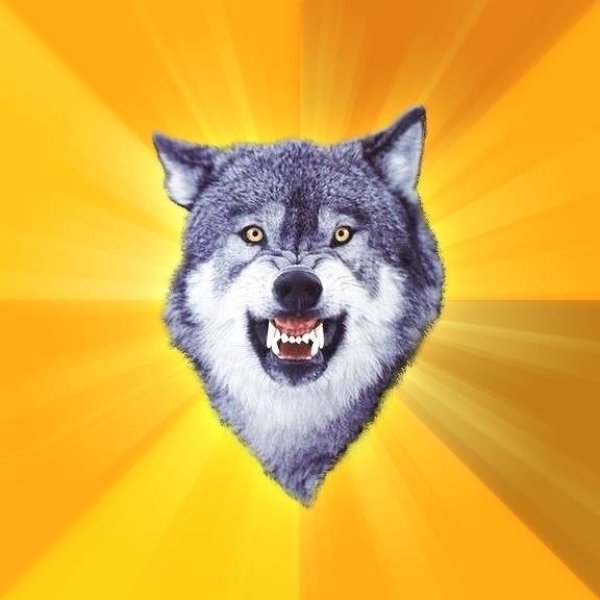 Courage Wolf meme template