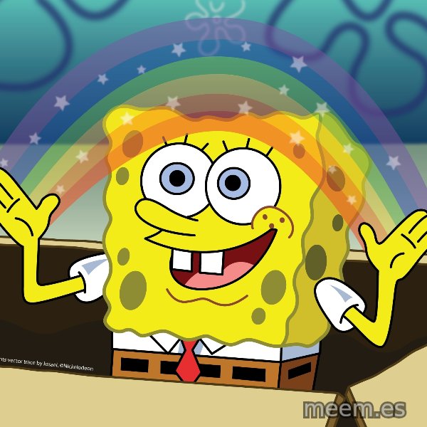 spongebob rainbow meme template