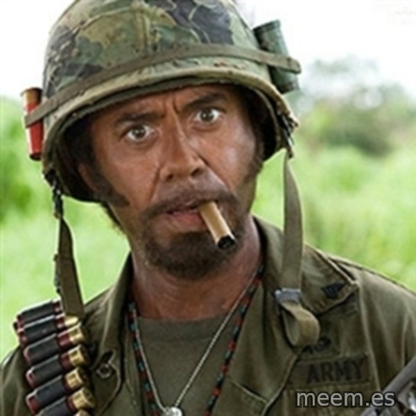 Tropic Thunder Downey meme template