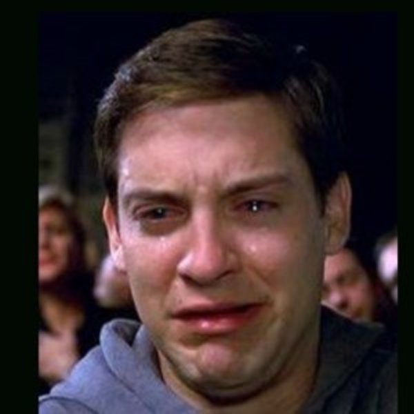 crying peter parker meme template