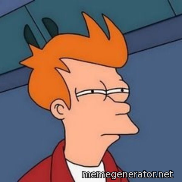 Fry squint meme template