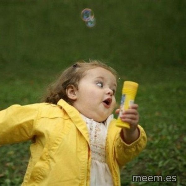 Little girl running away meme template