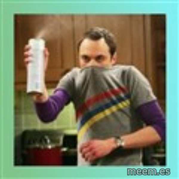Sheldon Cooper spray can meme template