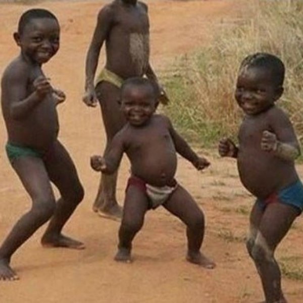 Happy african kids meme template