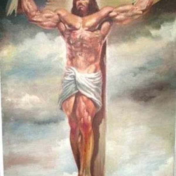 Muscles Jesus meme template