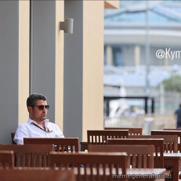 Michael Masi Sitting Alone meme template
