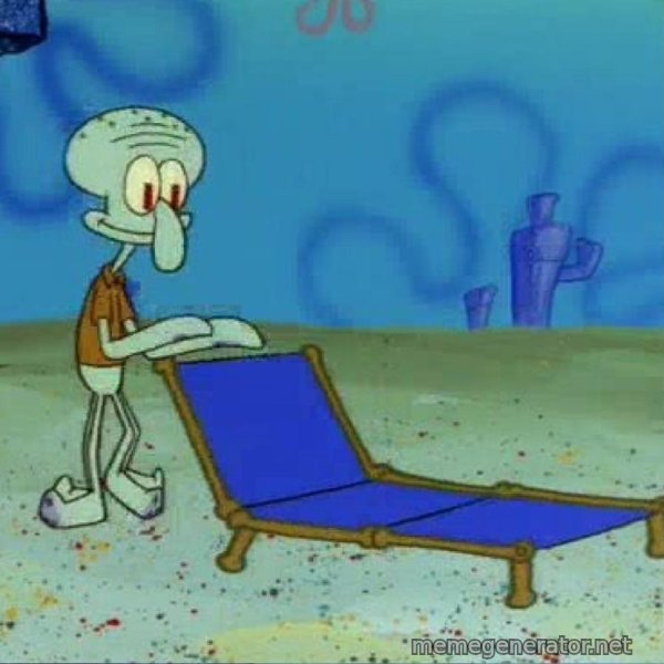 Squidward's Lounge Chair meme template